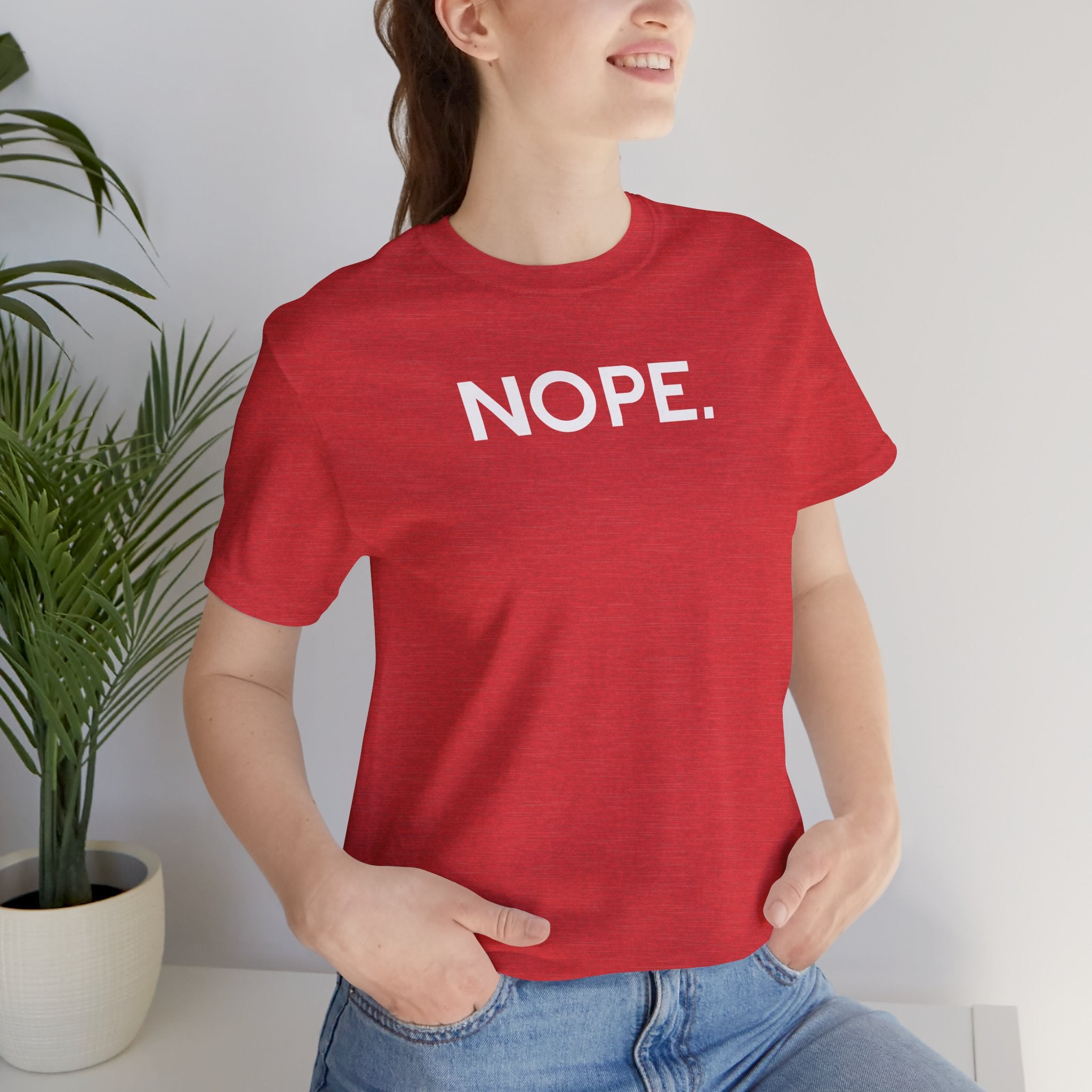 'Nope' Bold Statement Unisex Crewneck T-Shirt - Deez Teez
