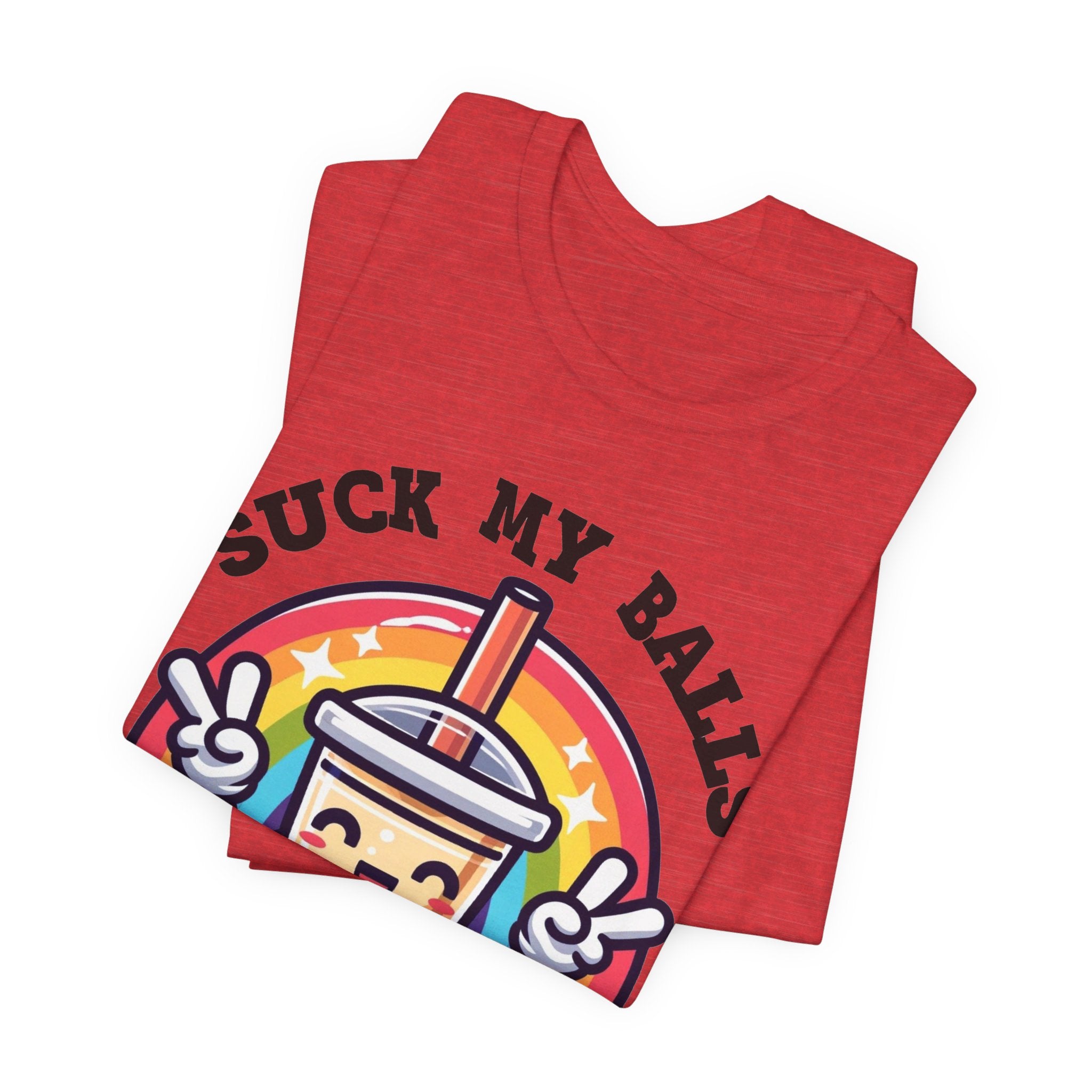 Suck My Boba Balls Tee | Funny Straw & Bubble Tea Graphic T-Shirt - Deez Teez