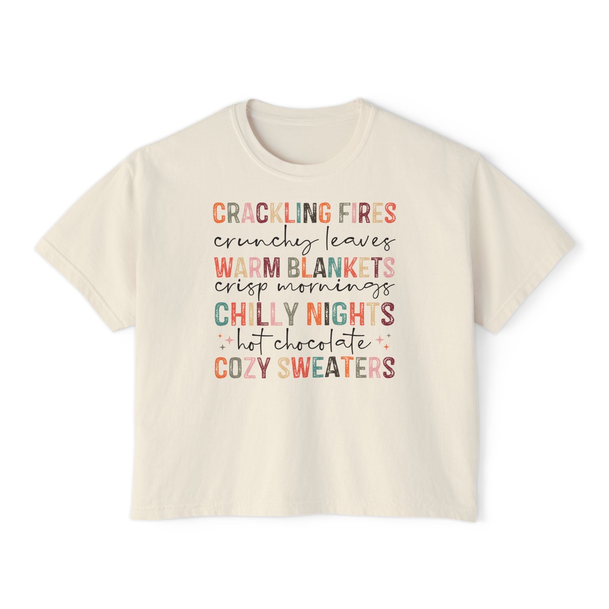 Autumn Favorites List Boxy T-Shirt | Oversized Women's T-Shirt - Deez Teez