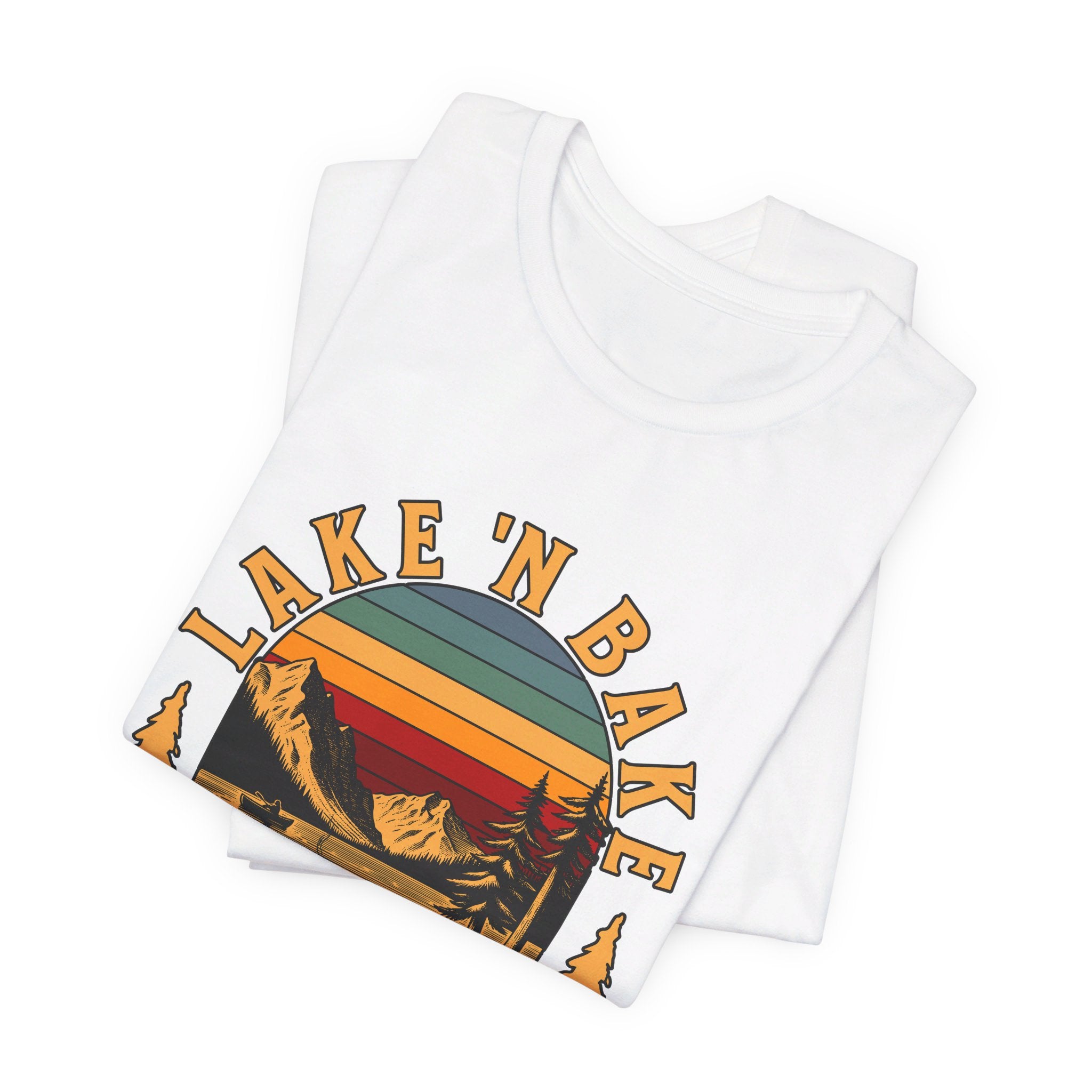 Lake & Bake Splash and Stash Crew Tee | Funny Weed Lake Life T-Shirt - Deez Teez