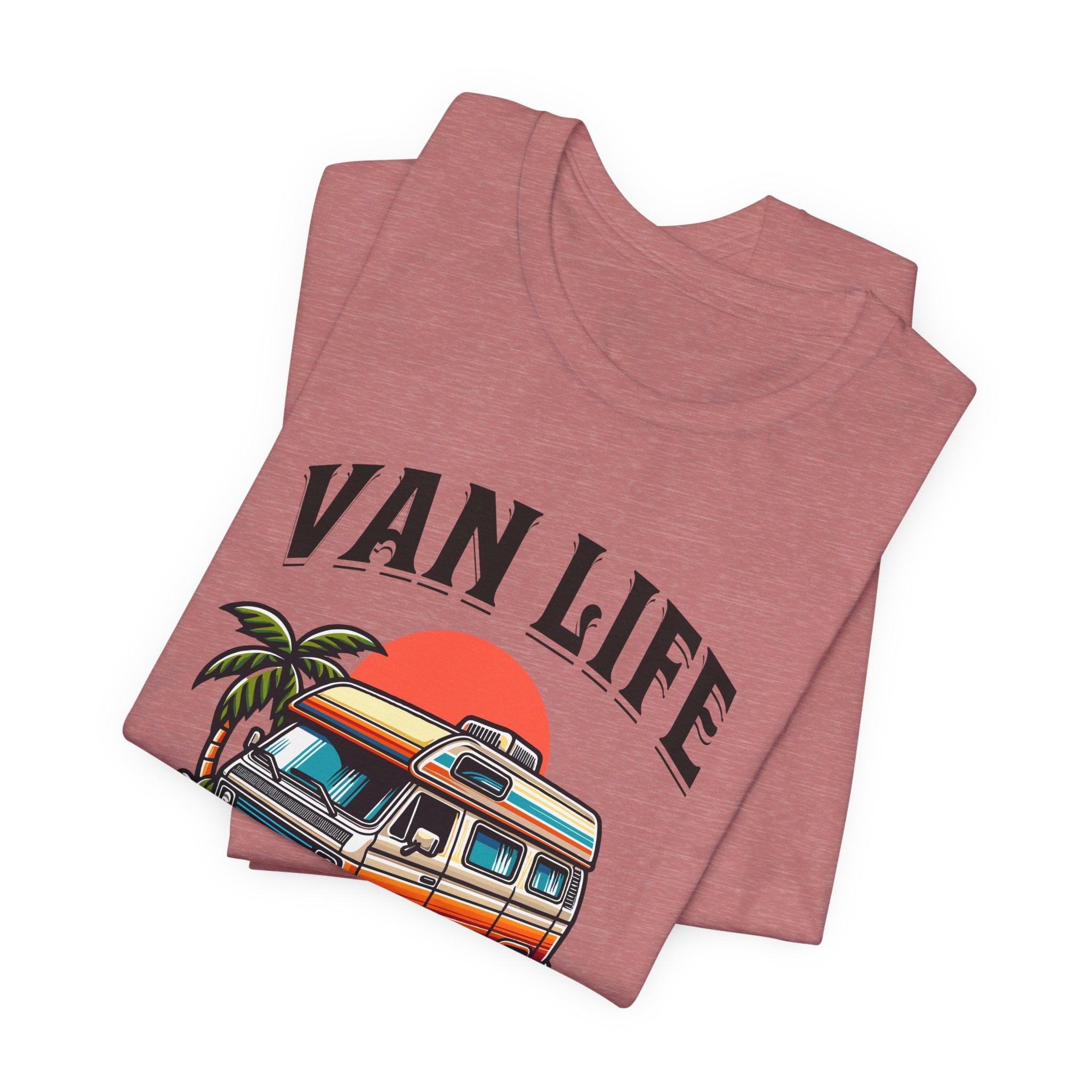 Van Life! Surf, Sand, & Sunsets Illustration | Wanderlust Vibe Graphic T-Shirt - Deez Teez