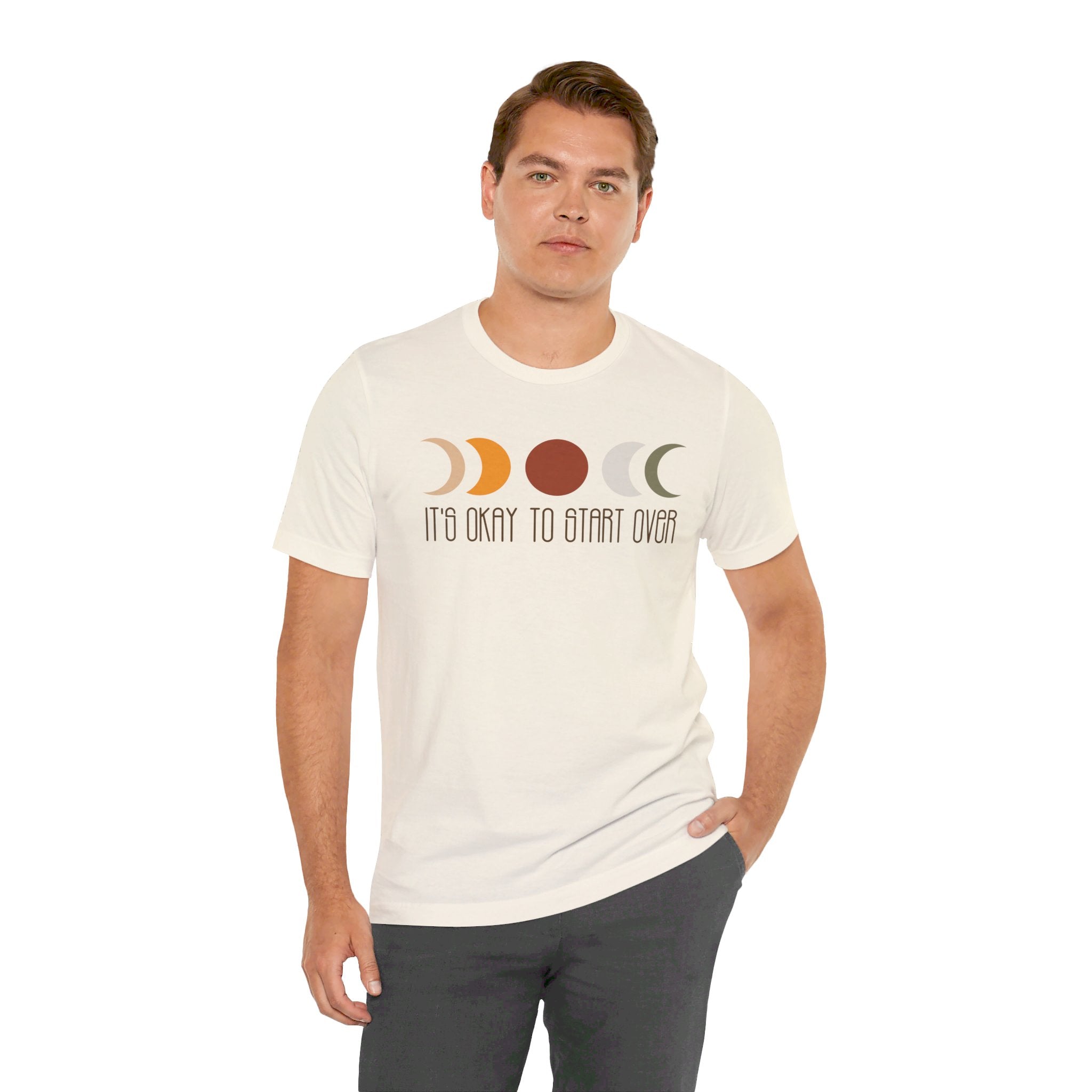 'It's Okay To Start Over' Moon Phase T-Shirt - Deez Teez