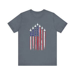 Jets Flying the American Flag T-Shirt | US Airman Patriotic Tee - Deez Teez