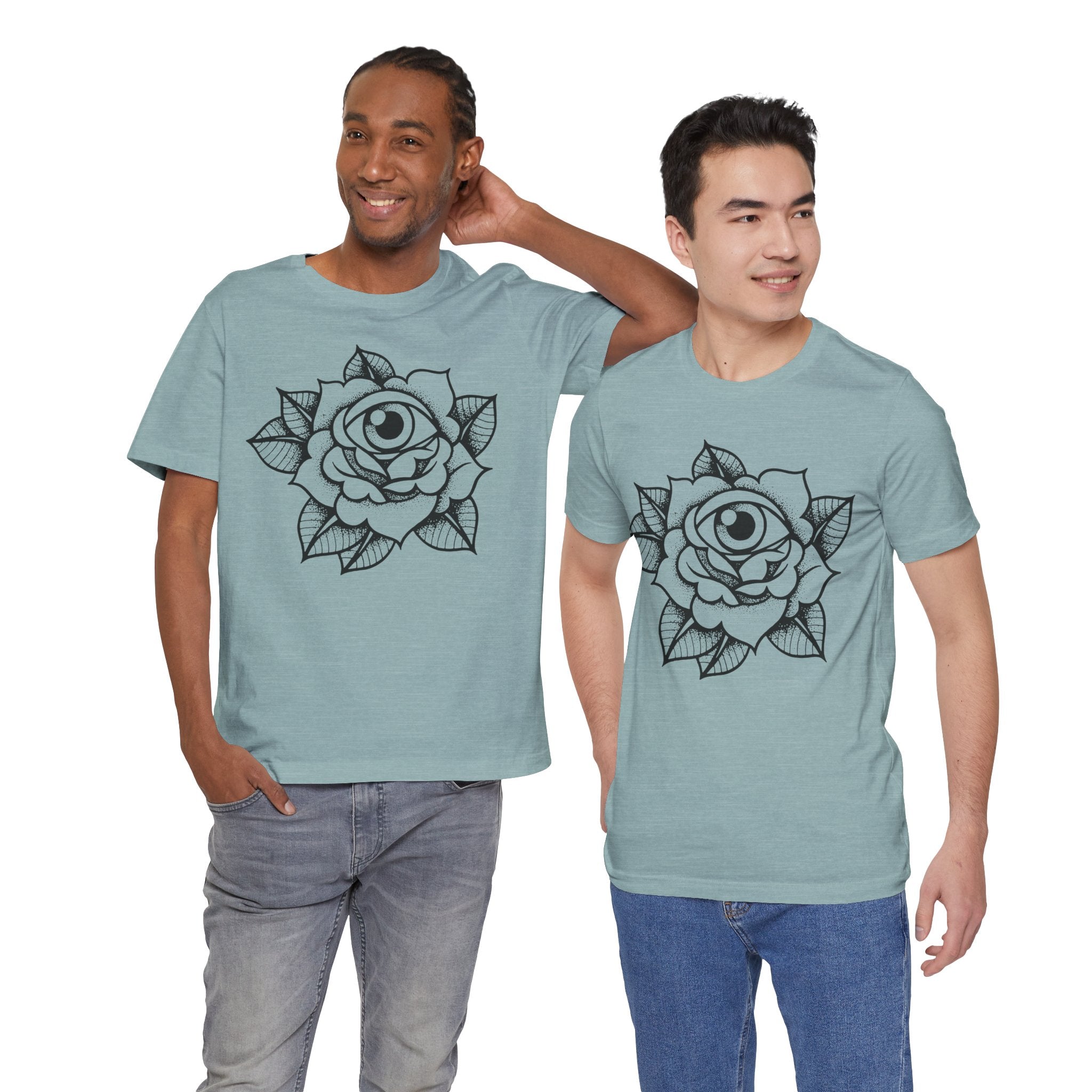 Blooming Eyeball Rose T-Shirt | Traditional Tattoo Art Design Tee