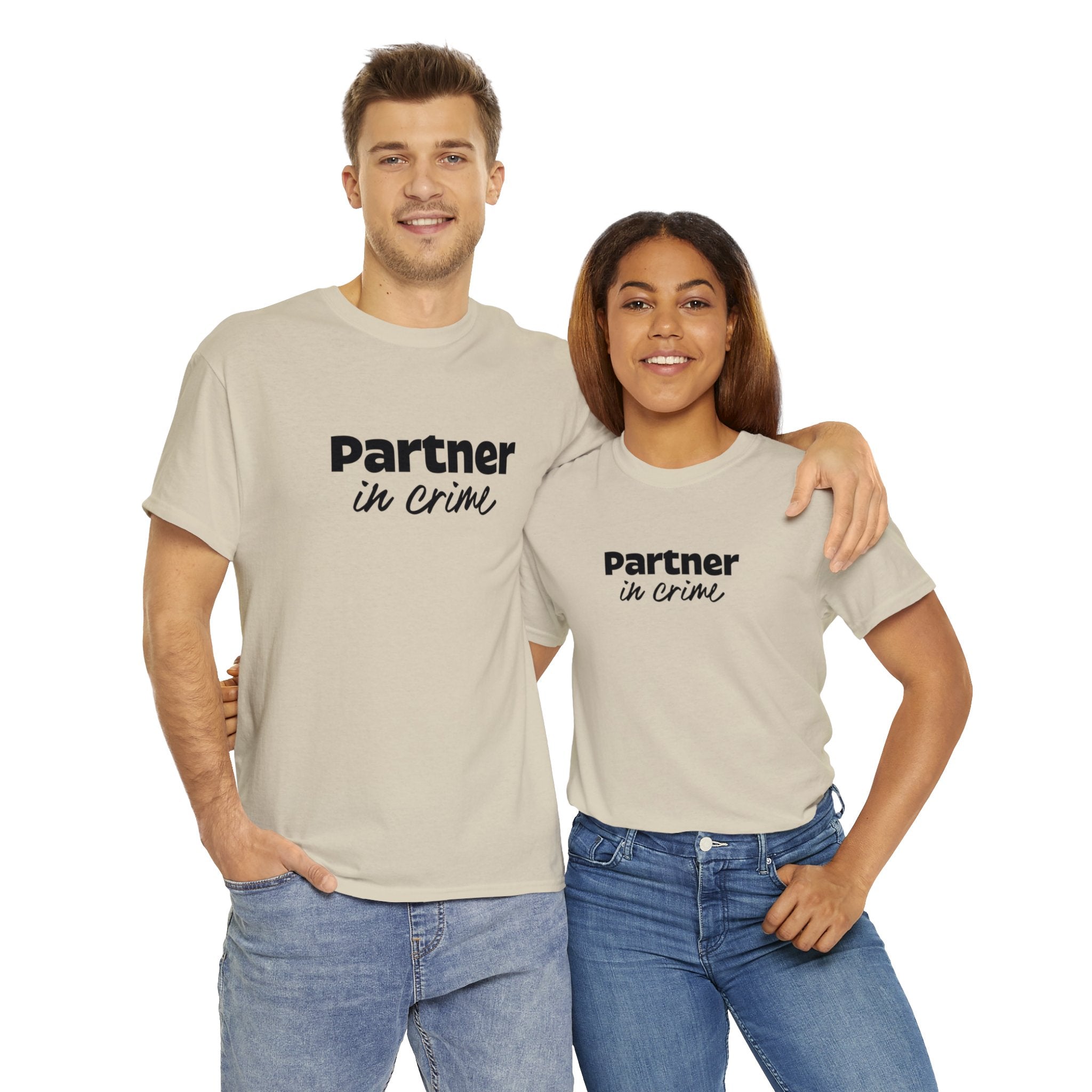 Dynamic Duo 'Partner in Crime' Couples T-Shirt | Companions Tees - Deez Teez