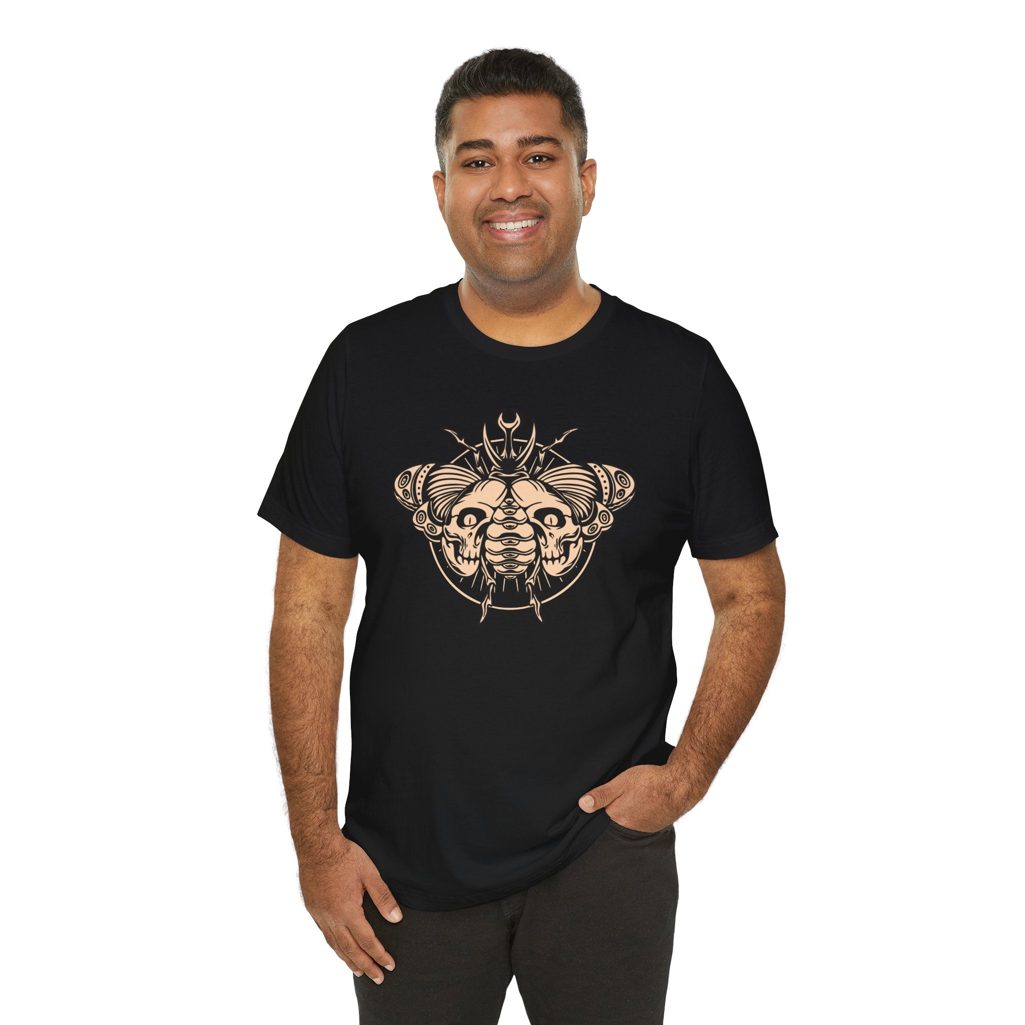 Death Beetle Skull T-Shirt | Gothic Tattoo-Inspired Tee