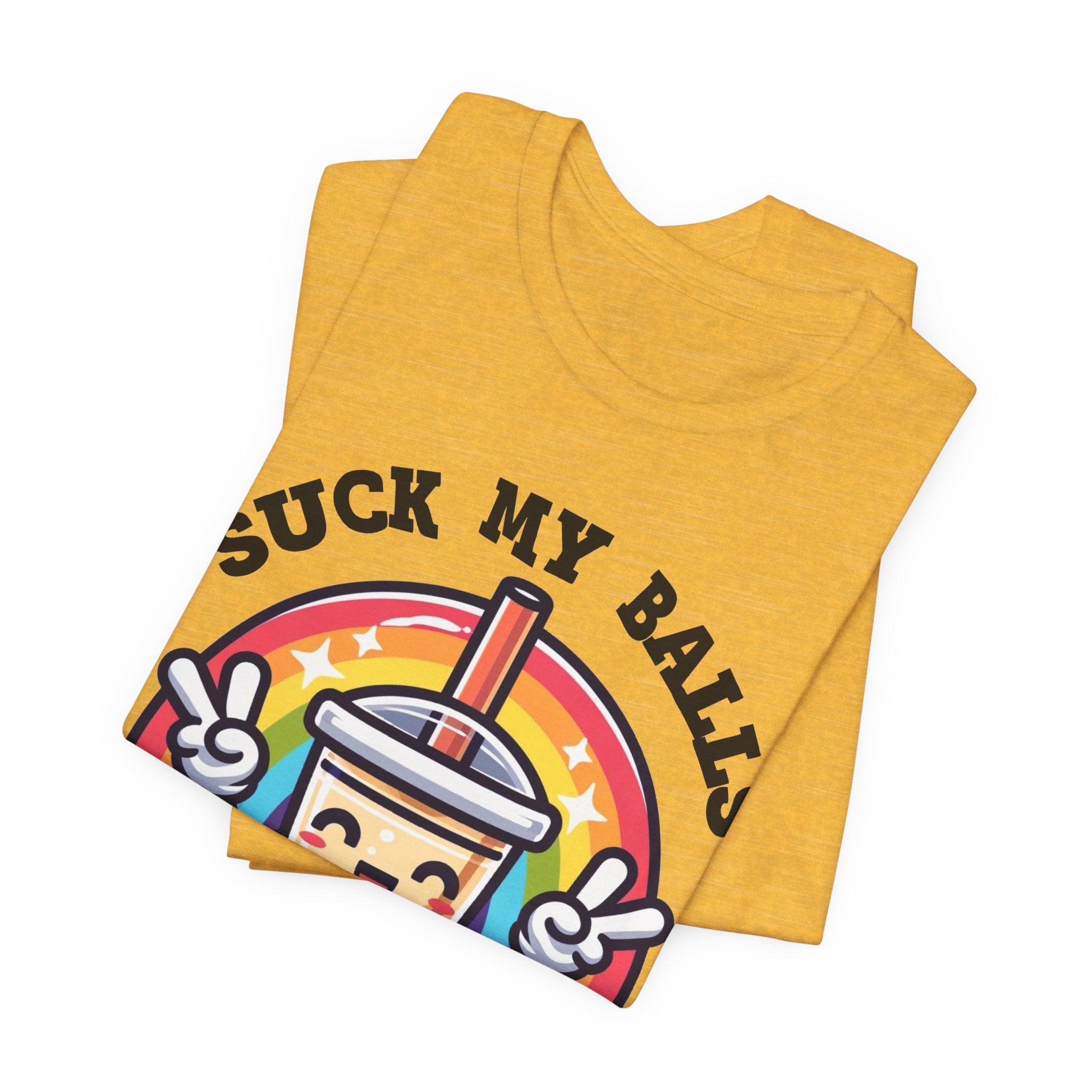 Suck My Boba Balls Tee | Funny Straw & Bubble Tea Graphic T-Shirt - Deez Teez