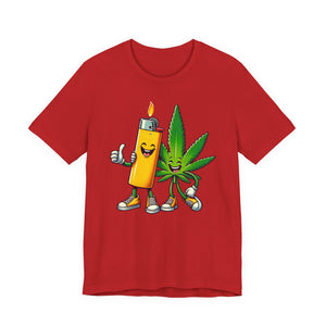 Best Buds Weed T-Shirt | Leaf and Lighter Tee - Deez Teez