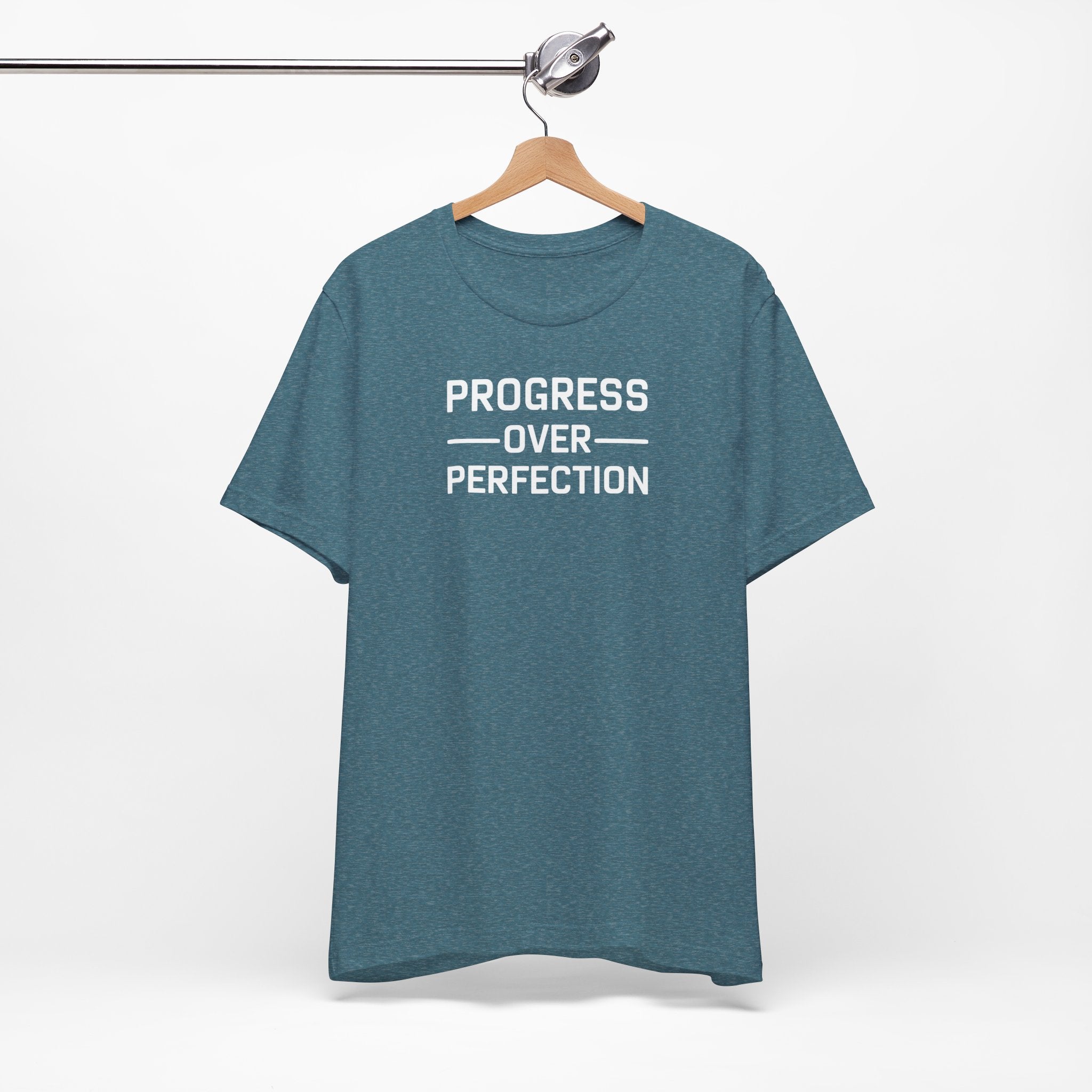 'Progress Over Perfection' Iterative Improvement T-shirt | Motivational Statement Unisex Jersey Short Sleeve Tee