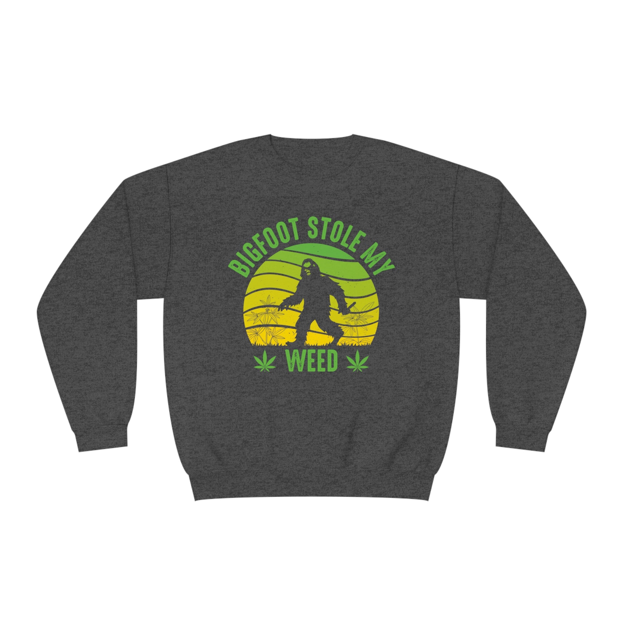 Funny Bigfoot Sweatshirt | "Bigfoot Stole My Weed" Sweatshirt | Humorous Sasquatch Graphic | Unique Stoner Gift - Deez Teez