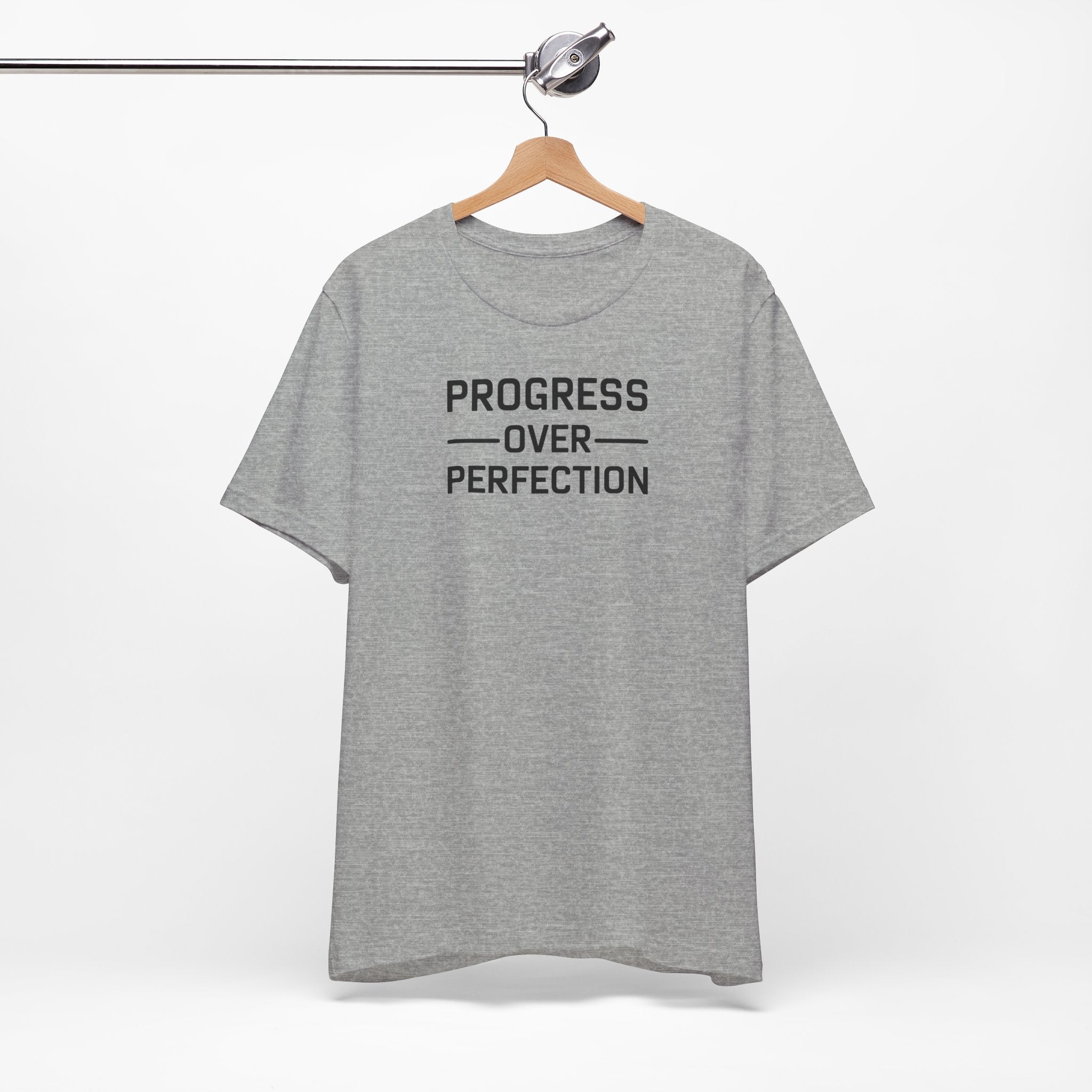 'Progress Over Perfection' Iterative Improvement T-shirt | Motivational Statement Unisex Jersey Short Sleeve Tee