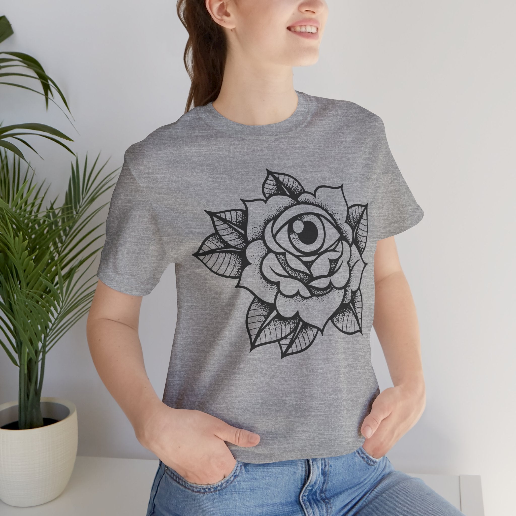 Blooming Eyeball Rose T-Shirt | Traditional Tattoo Art Design Tee