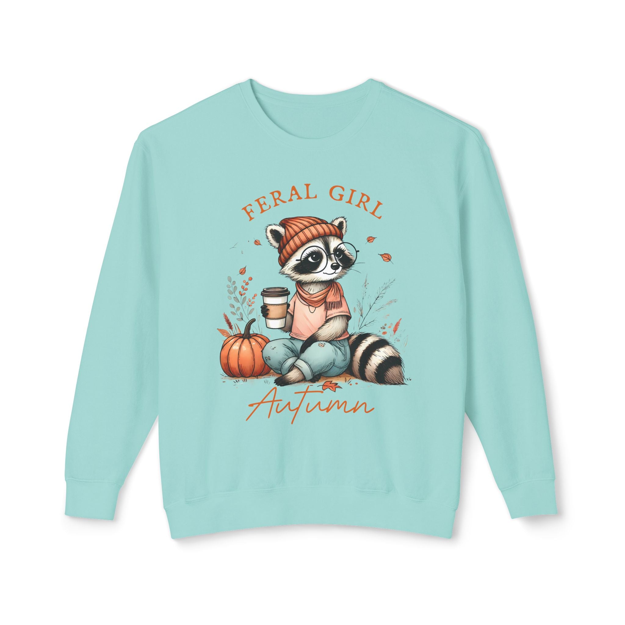 'Feral Girl Autumn' Pullover Crewneck Sweatshirt | Fall Apparel - Deez Teez