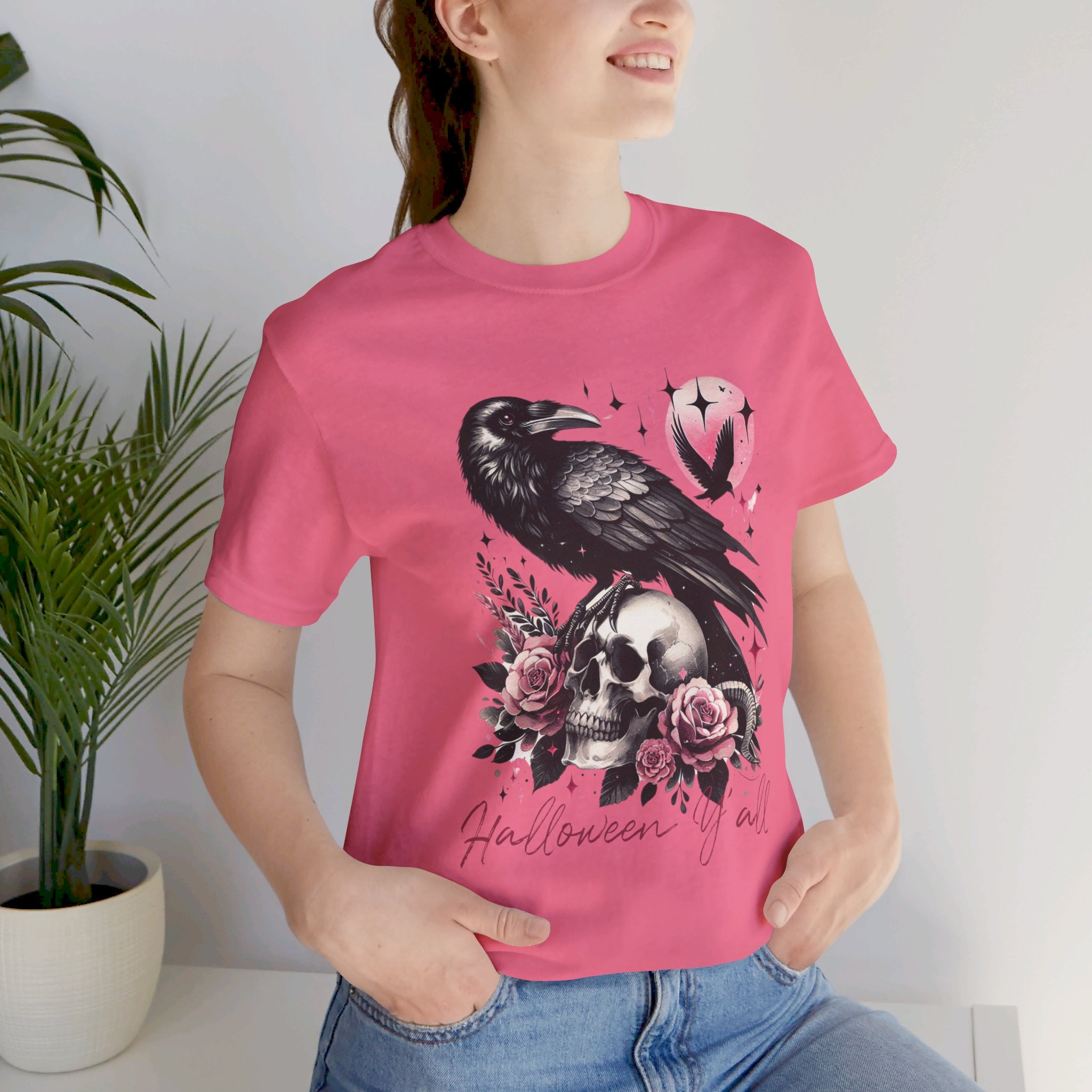 Halloween Y'all T-Shirt | Fun & Festive Raven Halloween Tee - Deez Teez