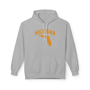 Michigan/Florida Snowbird Satire Hoodie | Winter Migration Sweatshirt