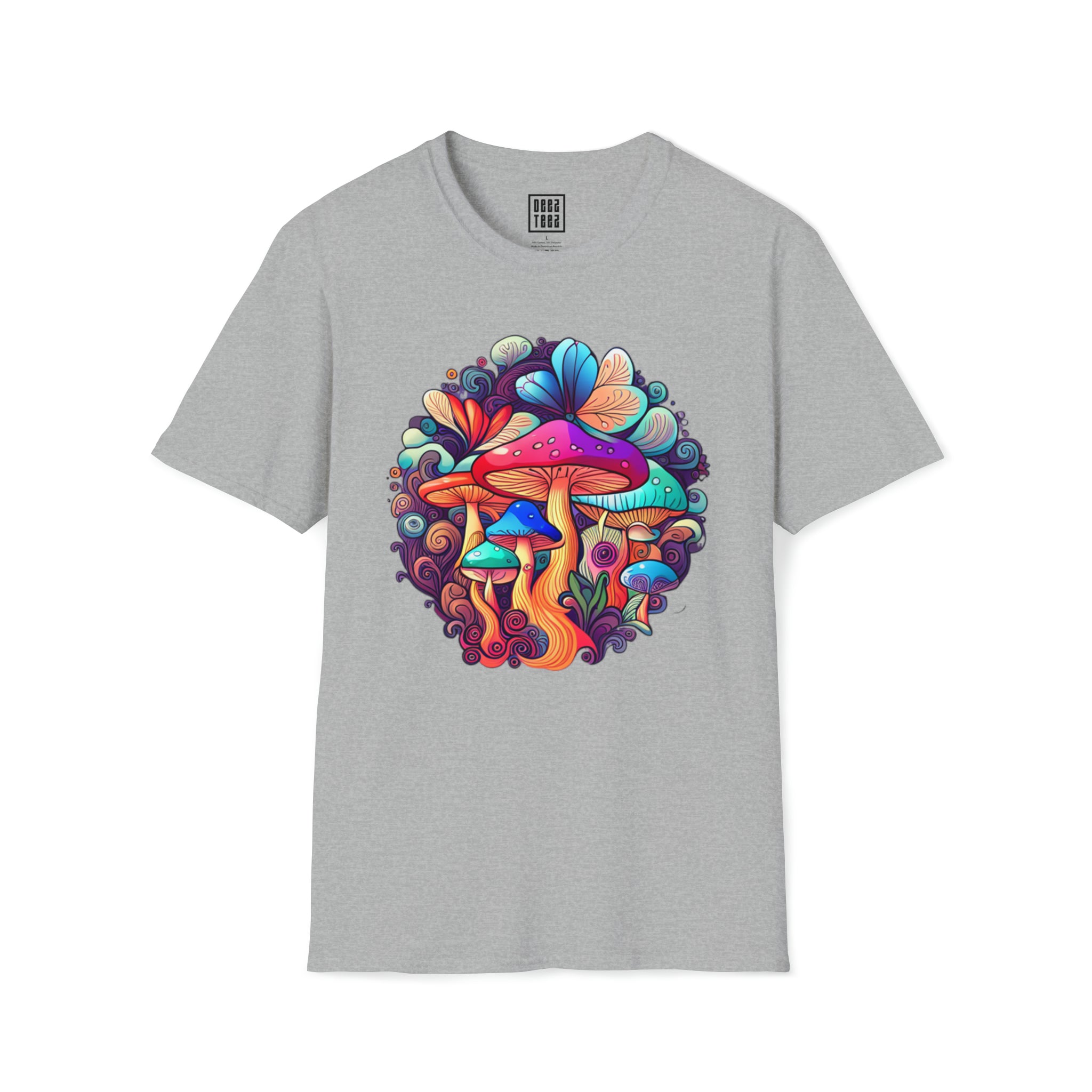 Psychedelic Mushroom Graphic T-Shirt | Trippy Fungi Tee - Deez Teez