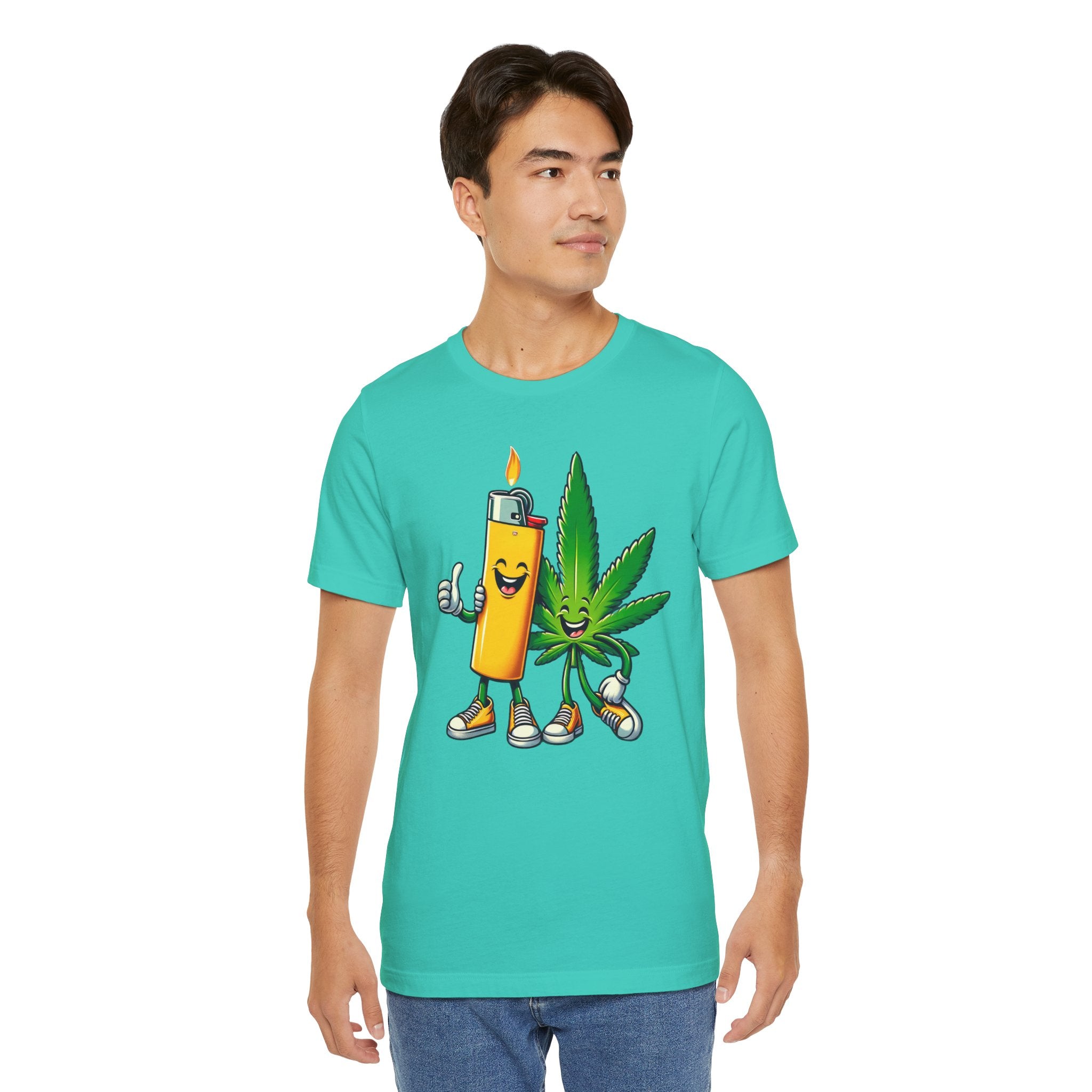 Best Buds Weed T-Shirt | Leaf and Lighter Tee - Deez Teez