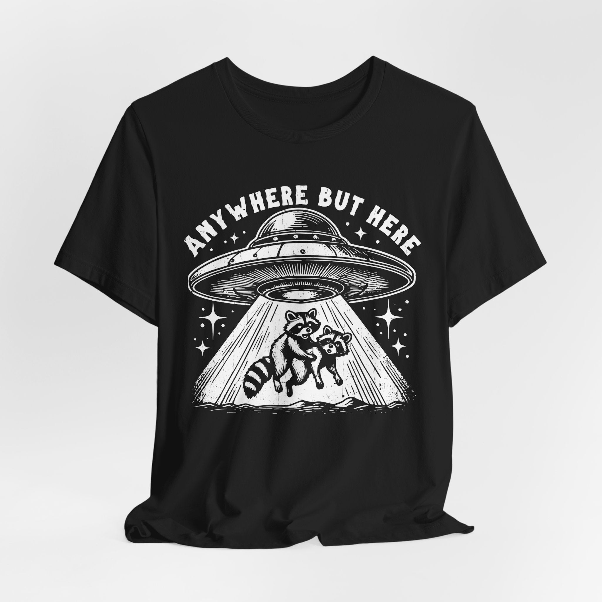 Anywhere But Here Racoon UFO Tee - Deez Teez