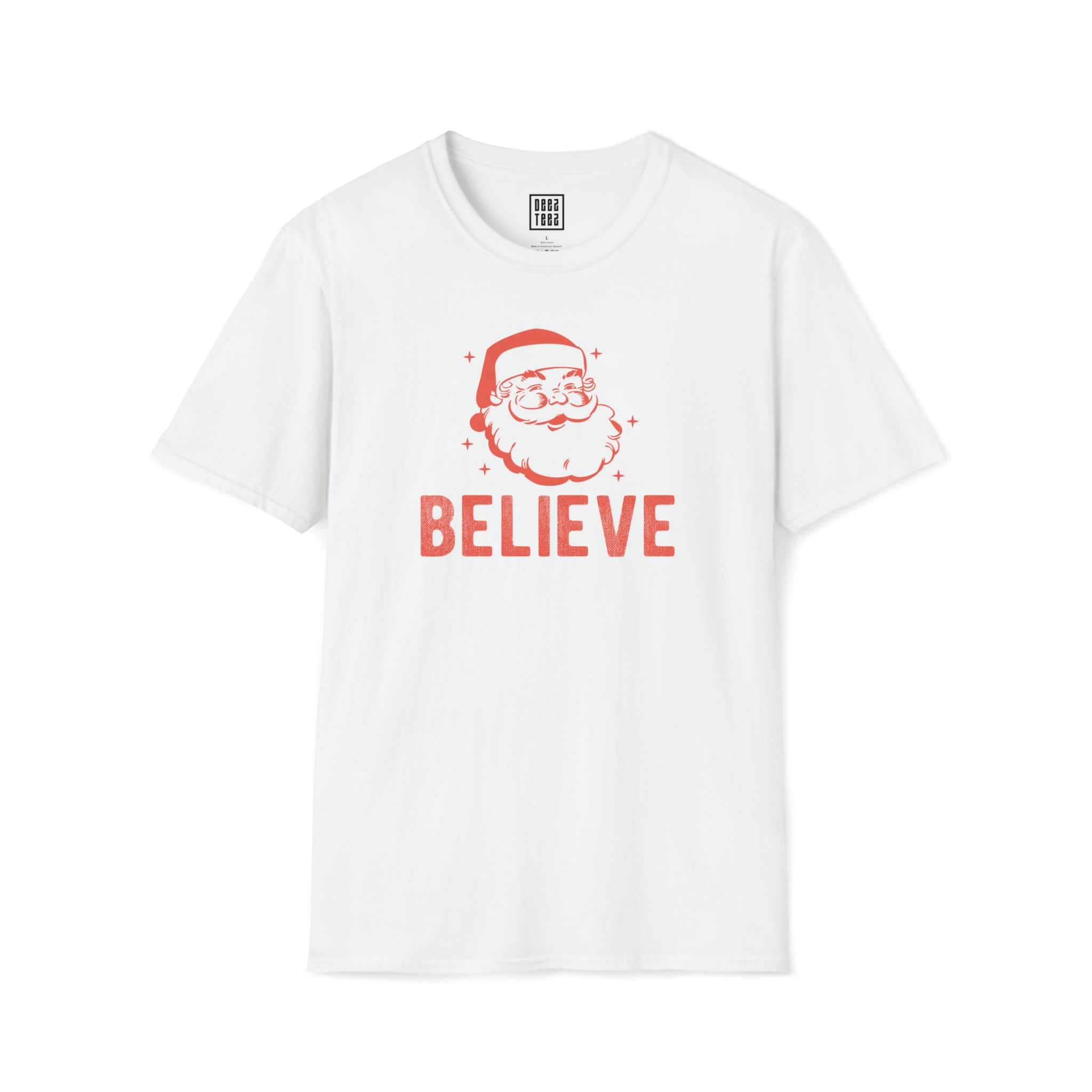 Classic Santa Claus 'Believe' Christmas Softstyle T-Shirt - Deez Teez