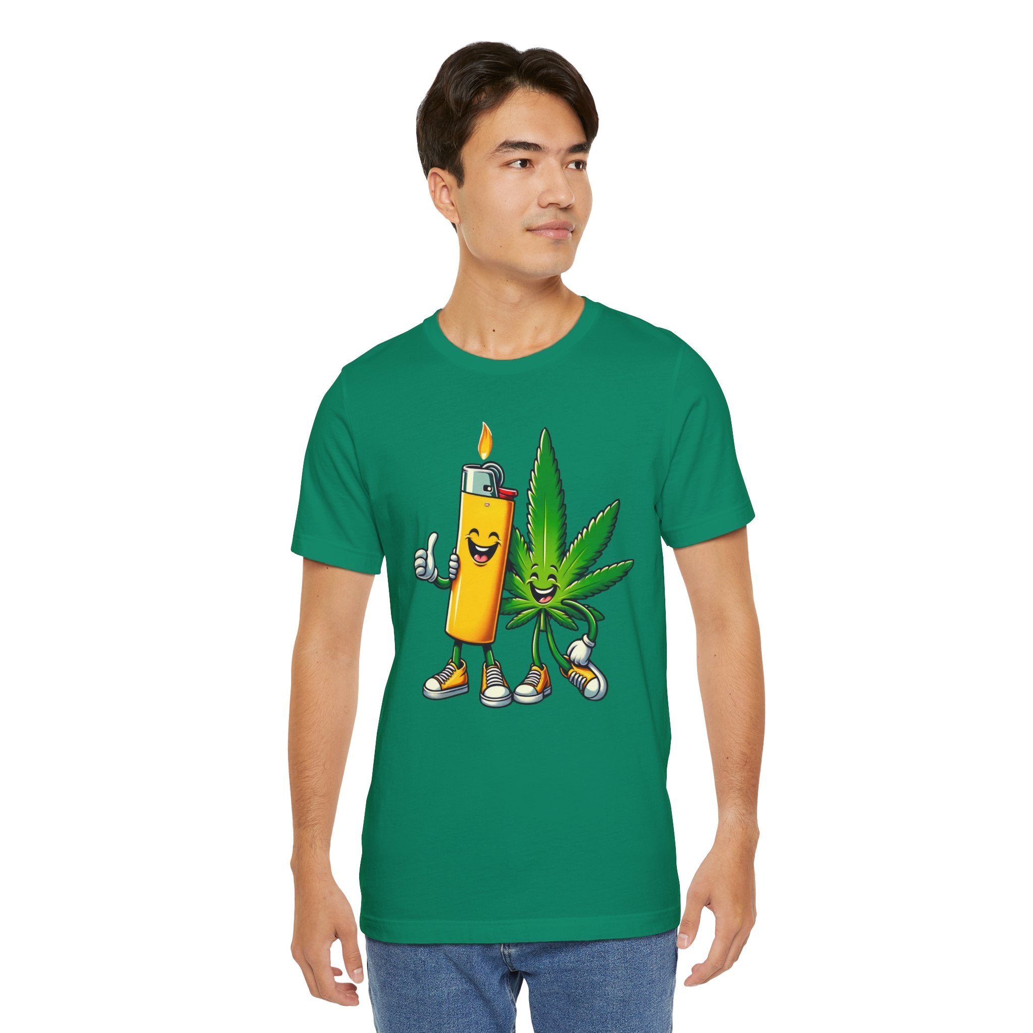 Best Buds Weed T-Shirt | Leaf and Lighter Tee - Deez Teez