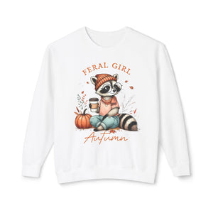 'Feral Girl Autumn' Pullover Crewneck Sweatshirt | Fall Apparel - Deez Teez