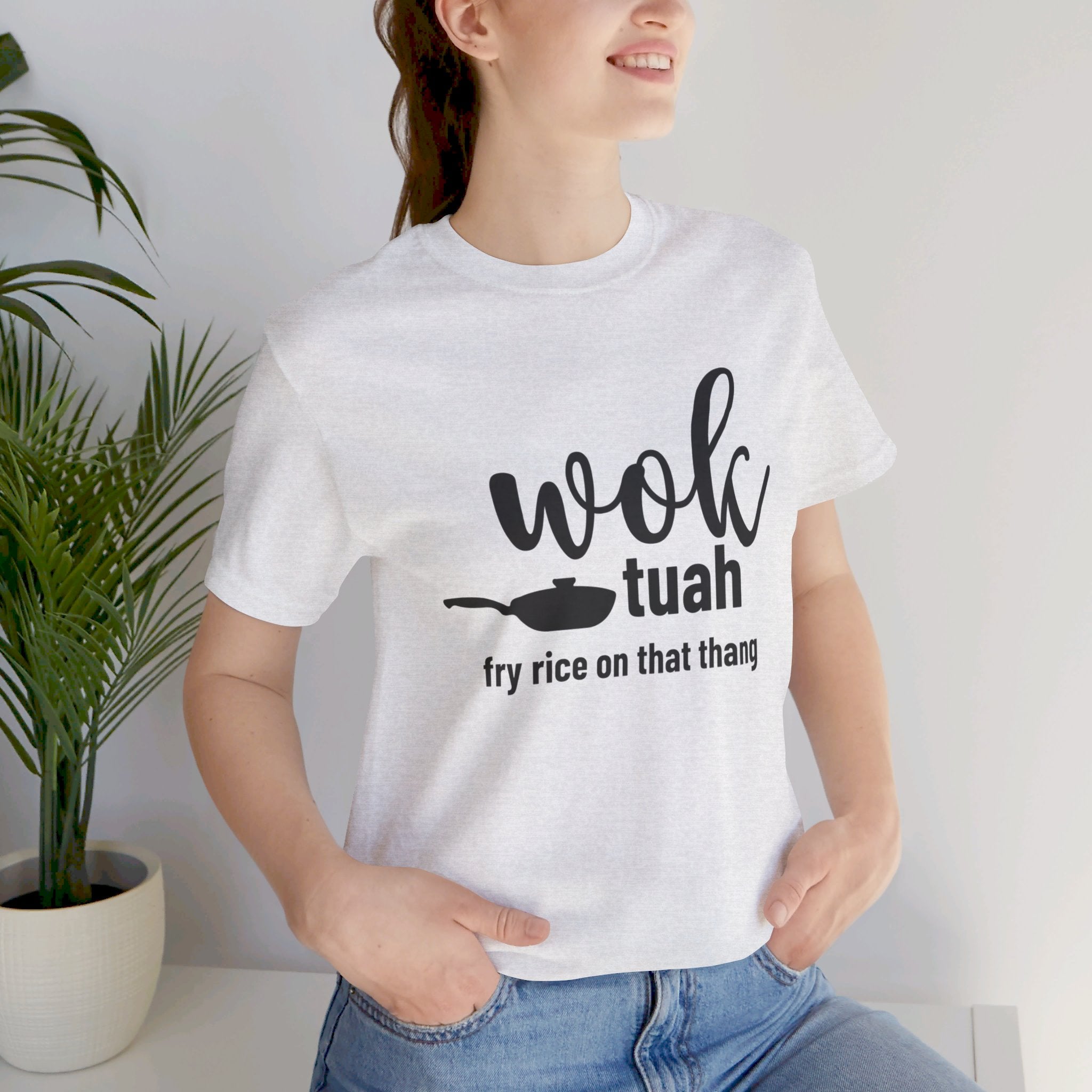 Wok Tuah Fry Rice In That Thang Pun Tee | Hawk Tuah Parody Meme T-Shirt - Deez Teez