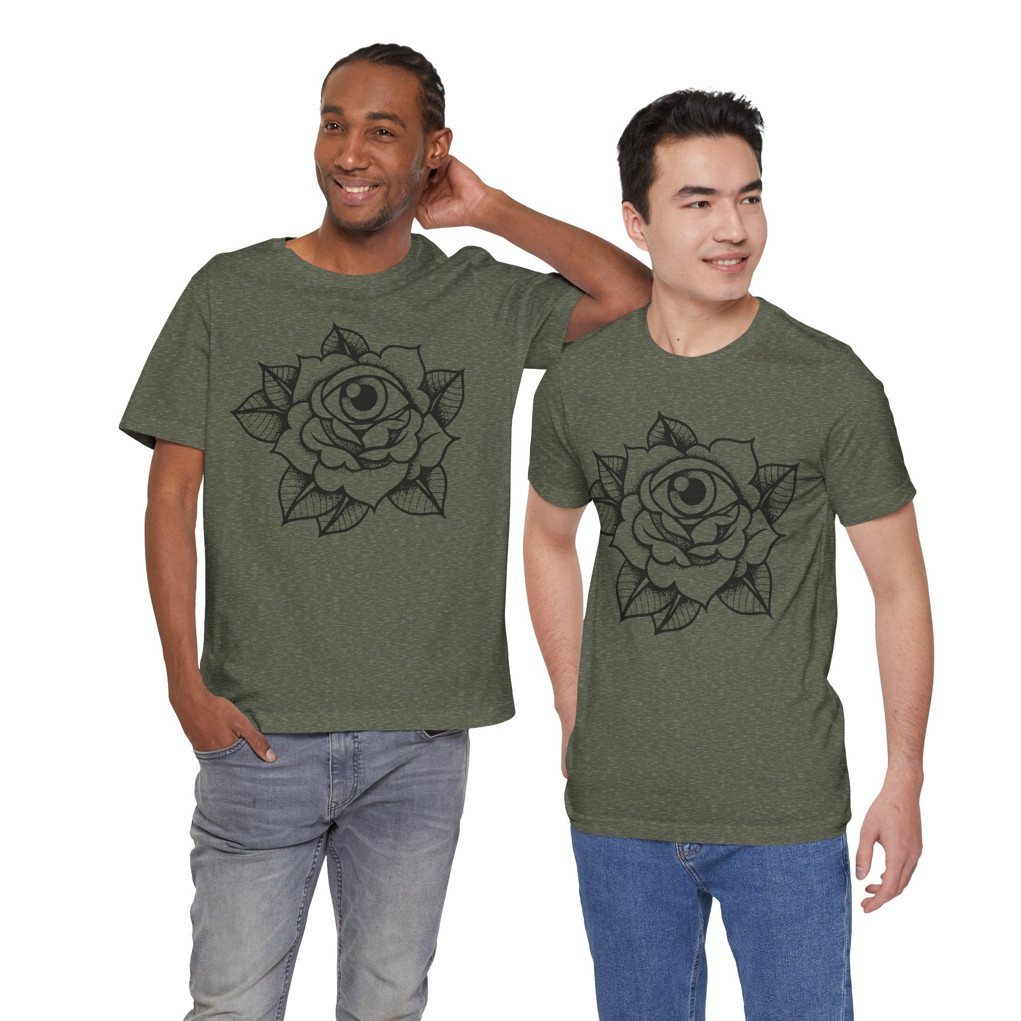 Blooming Eyeball Rose T-Shirt | Traditional Tattoo Art Design Tee