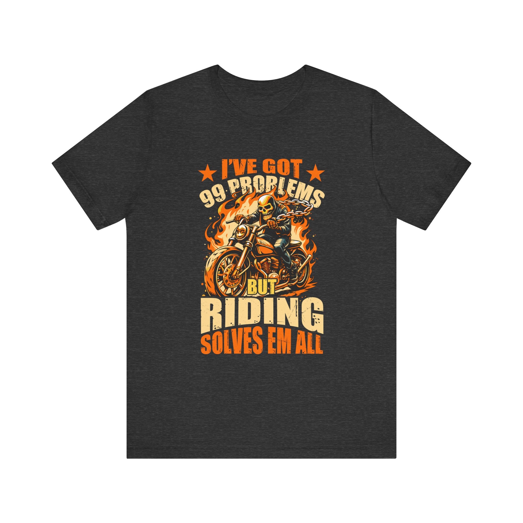 Skeleton Riding Motorcycle T-Shirt | Edgy Biker Apparel - Deez Teez