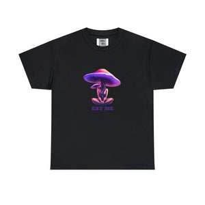 Psychedelic 'Eat Me' Mushroom Retro T-shirt | Surreal Mycology Art Tee - Deez Teez