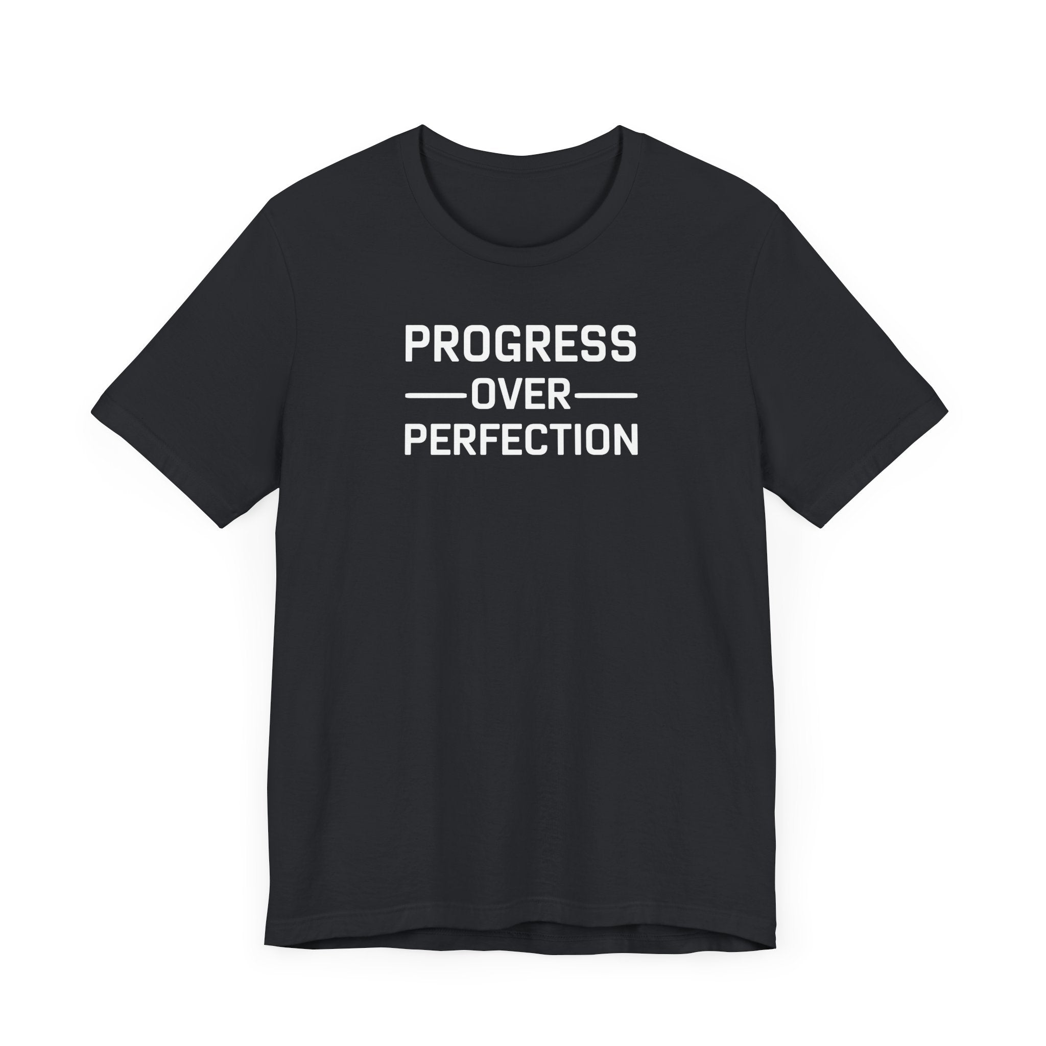 'Progress Over Perfection' Iterative Improvement T-shirt | Motivational Statement Unisex Jersey Short Sleeve Tee