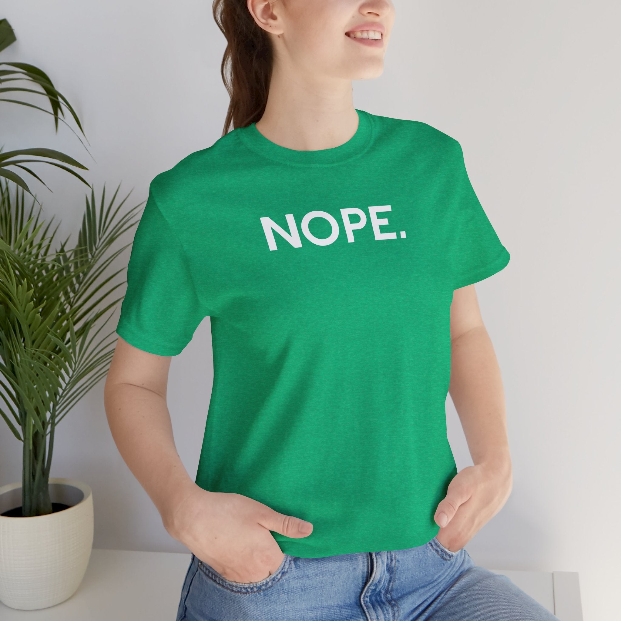 'Nope' Bold Statement Unisex Crewneck T-Shirt - Deez Teez