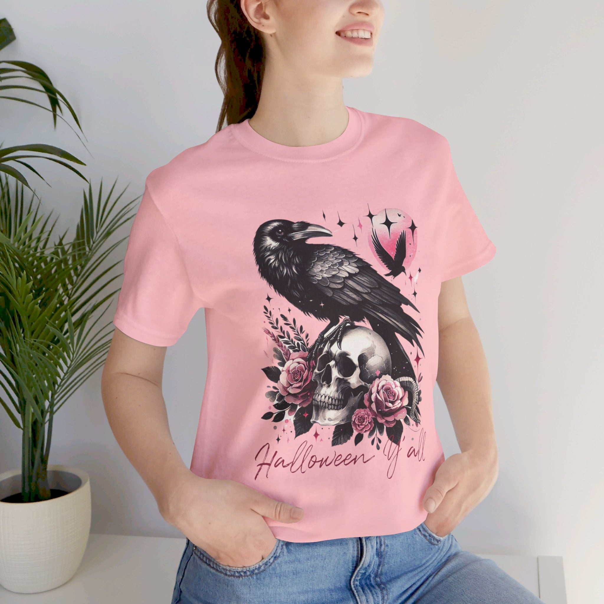 Halloween Y'all T-Shirt | Fun & Festive Raven Halloween Tee - Deez Teez