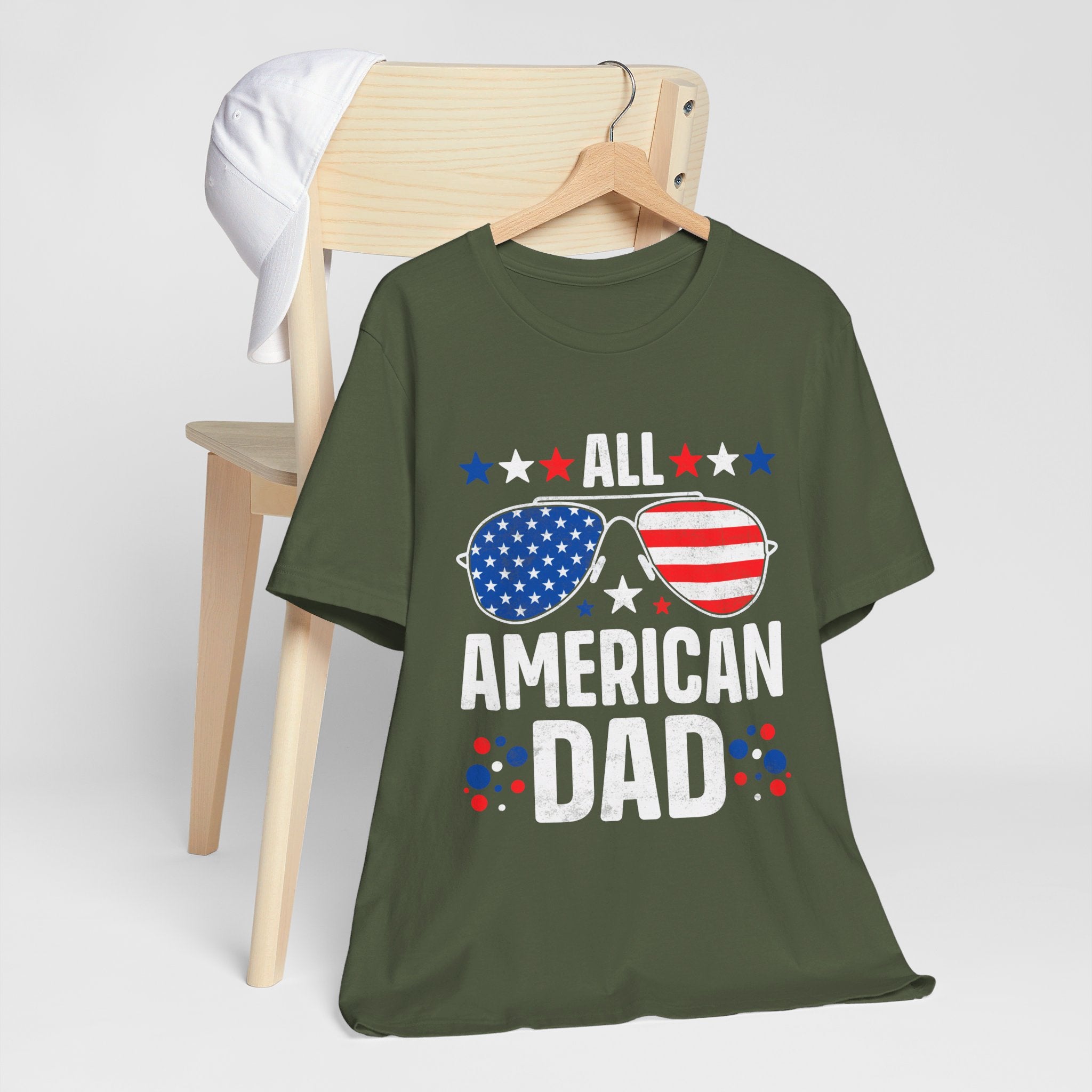 All American Dad T-Shirt | Patriotic Gift for Dad - Deez Teez