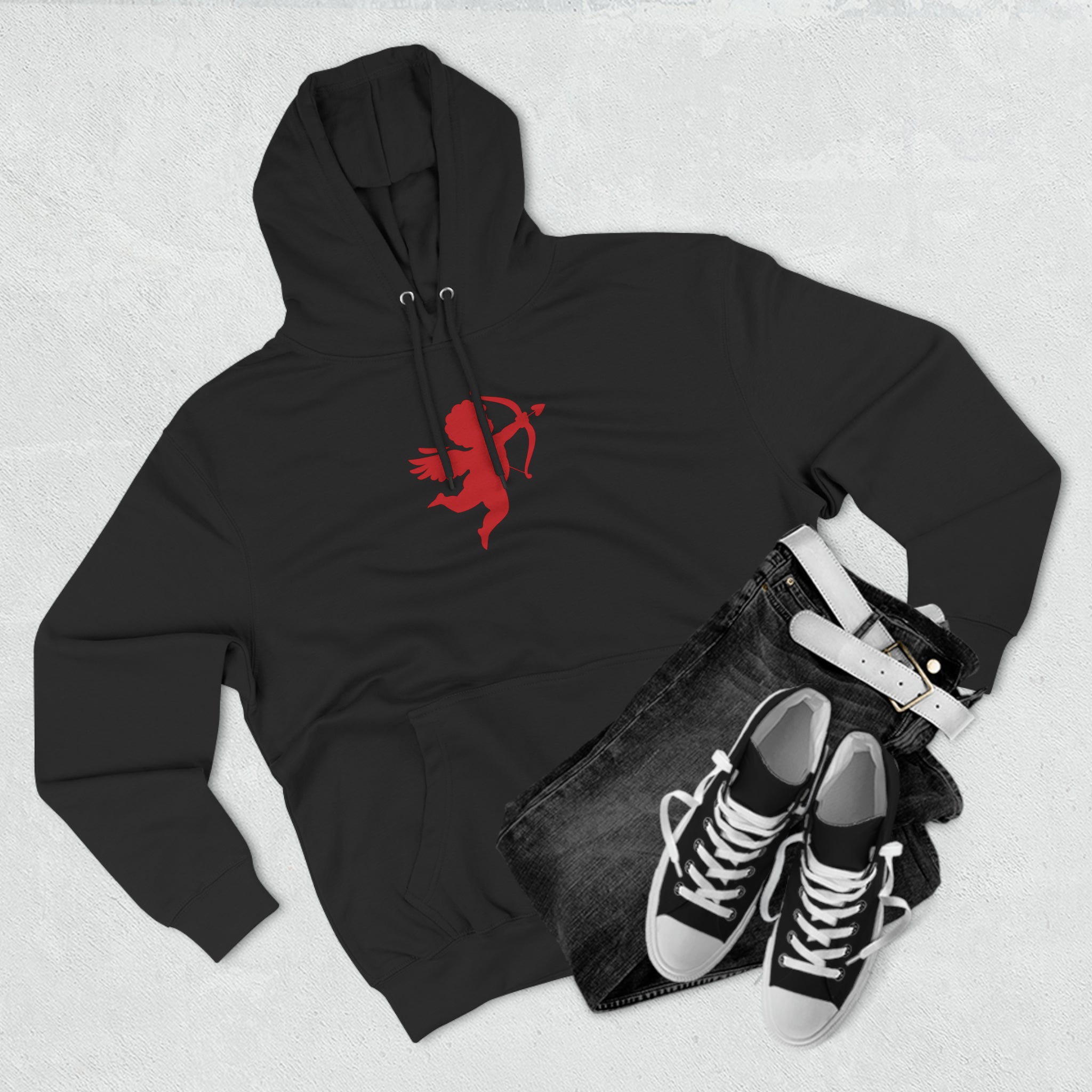 Cupid Silhouette Valentine Graphic | Valentine's Day Hoodie | Cupid's Arrow Design - Deez Teez