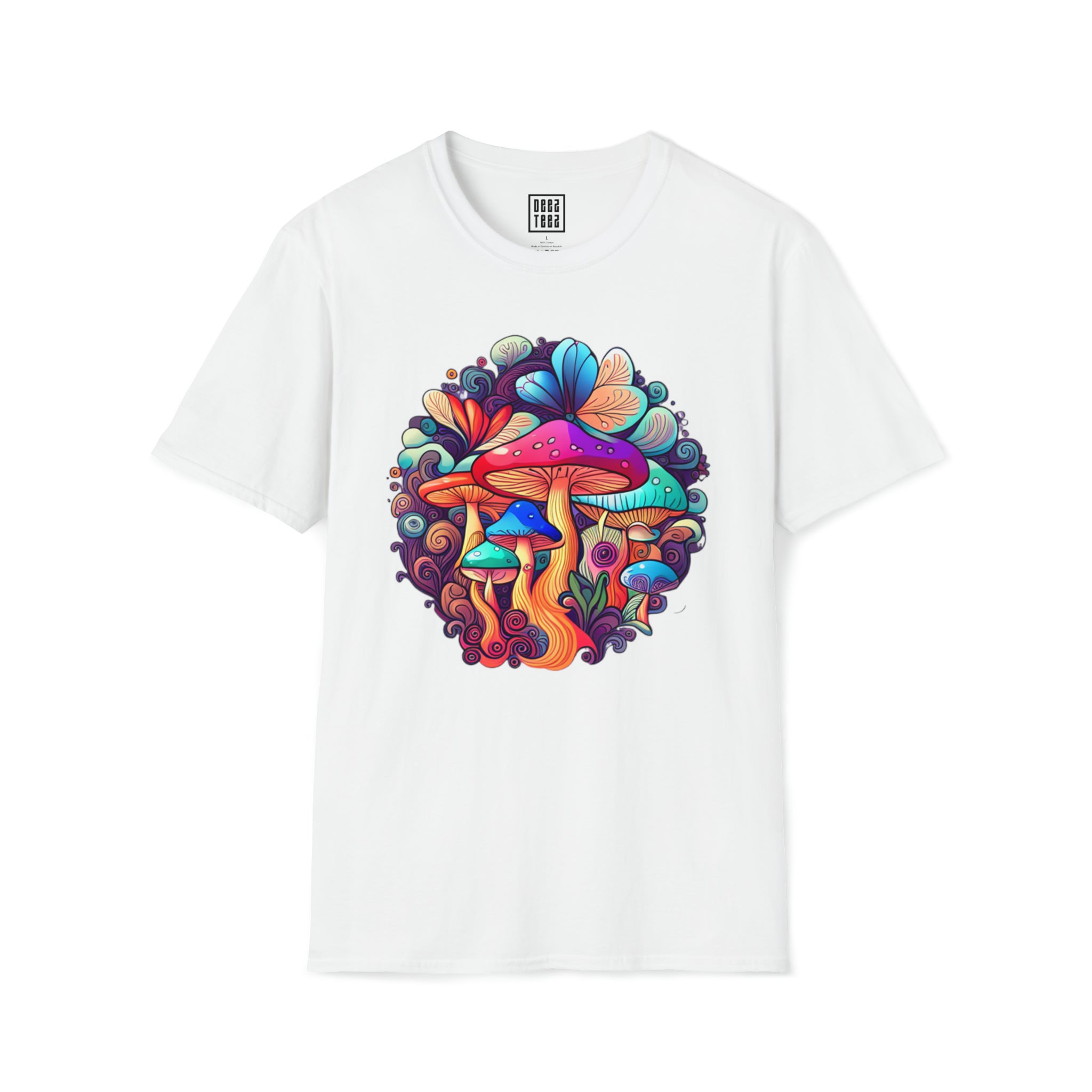 Psychedelic Mushroom Graphic T-Shirt | Trippy Fungi Tee - Deez Teez