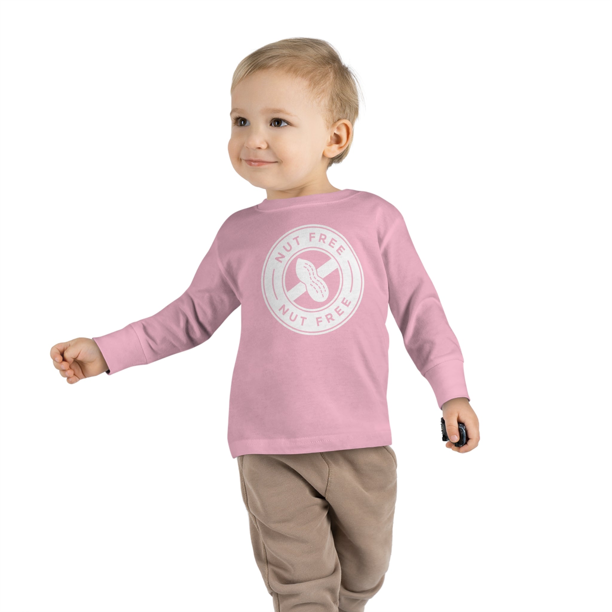 'Nut Free' Allergy Alert | Toddler Long Sleeve T-Shirt - Deez Teez