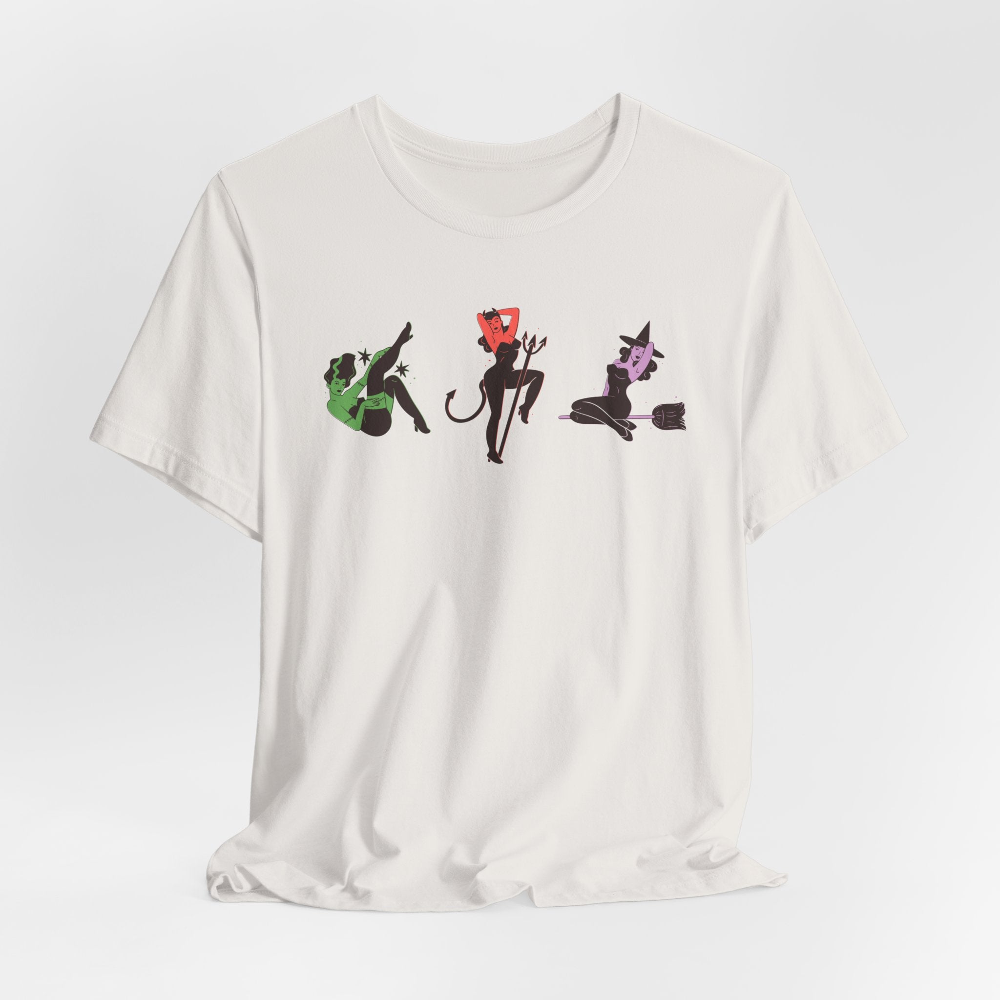 Monster Women Pin-Up T-Shirt | Retro Halloween-Inspired Tee