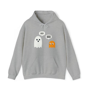 Spirited Conversation Ghosts Hooded Sweatshirt | Pac-Man Ghost Chat Hoodie | Boo Waka Waka - Deez Teez